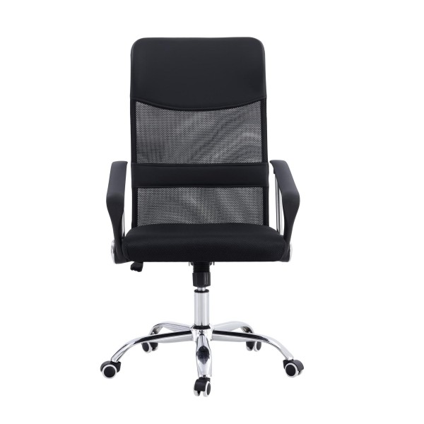 High Back Office Chair - Ergonomic Mesh Executive Desk Chair with Chromed Base and Headrest