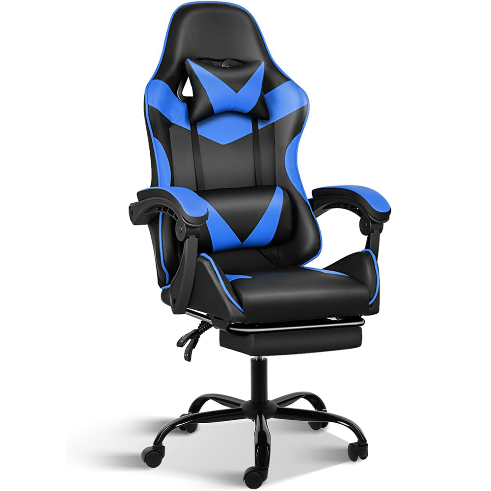 Ergonomic Gaming Chair with Footrest - 135° Reclining PU Leather PC Chair