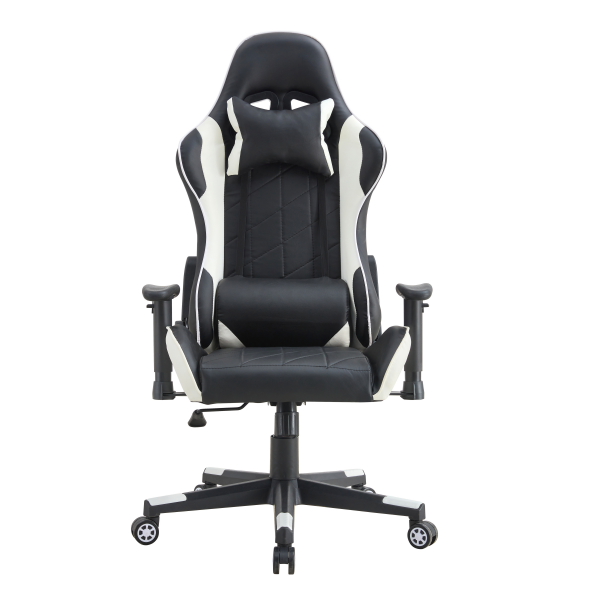 Gaming Chair with Massage - 180° Fully Reclining Ergonomic PC Chair with Headrest & Lumbar Support