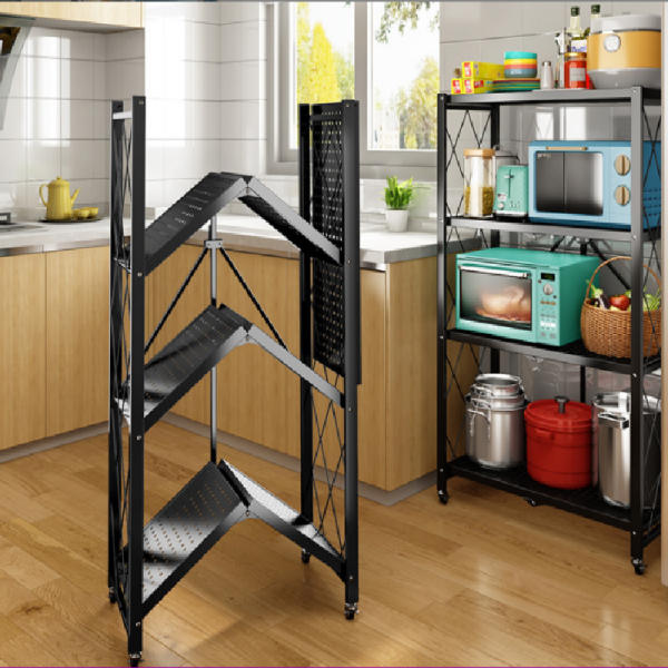 Storage Racks Shelving Units - Multi-Tier Mobile Carbon Steel Rolling Utility Shelves (3/4/5-Tier Options)