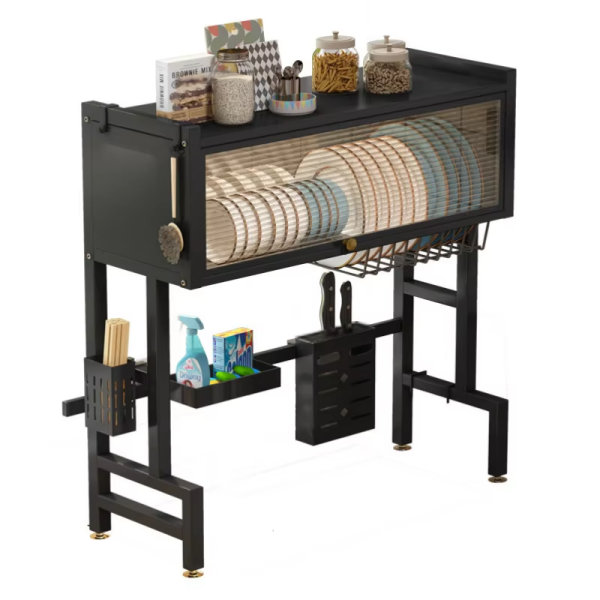304 Stainless Steel Dish Drying Rack - Carbon Steel & Polycarbonate Hybrid Multi-Tier Kitchen Organizer
