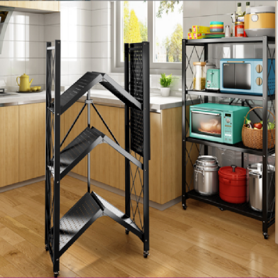 Storage Racks Shelving Units - Multi-Tier Mobile Carbon Steel Rolling Utility Shelves (3/4/5-Tier Options)